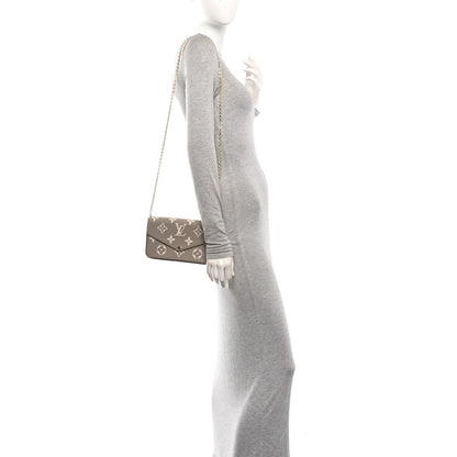 Louis Vuitton Empreinte Monogram Giant Felicie Pochette Tourterelle Creme 2 of 10
