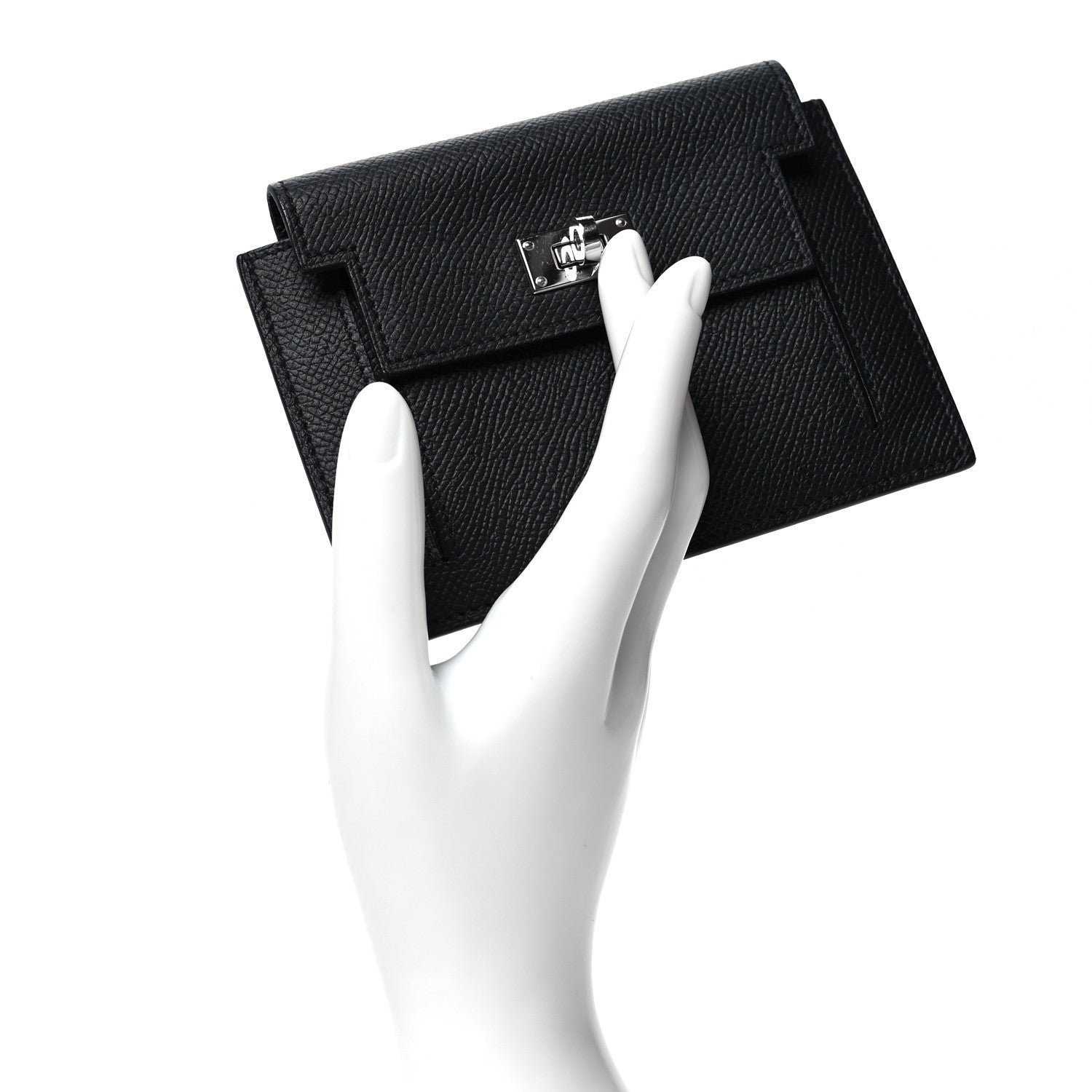 Hermes Epsom Kelly Pocket Compact Wallet Black 2 of 9