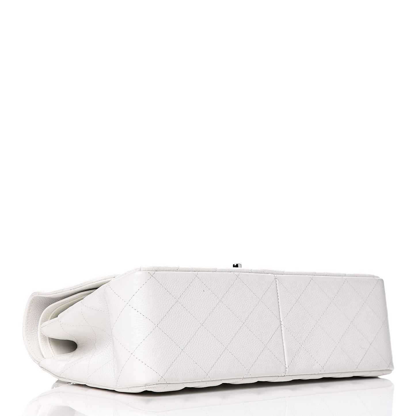 Caviar Quilted Jumbo Double Flap White
