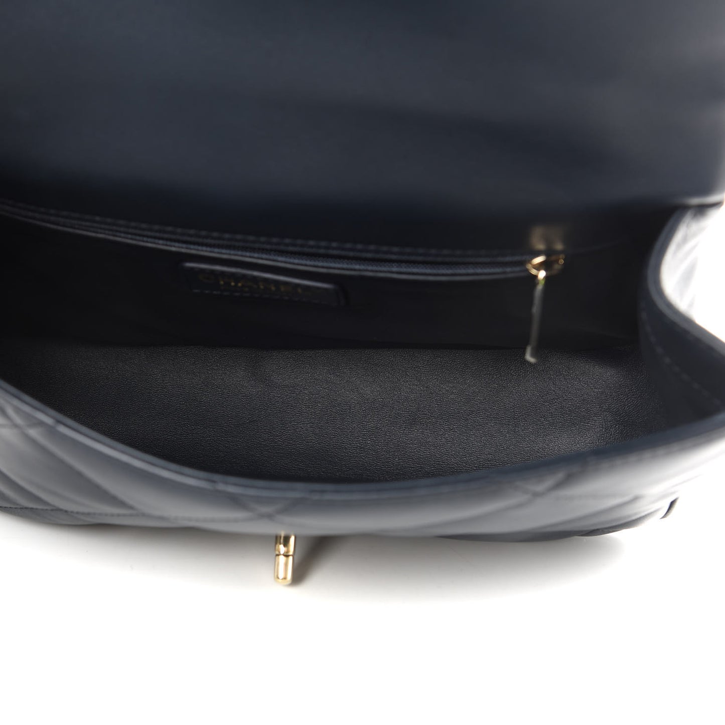 Lambskin Quilted Easy Carry Flap Navy