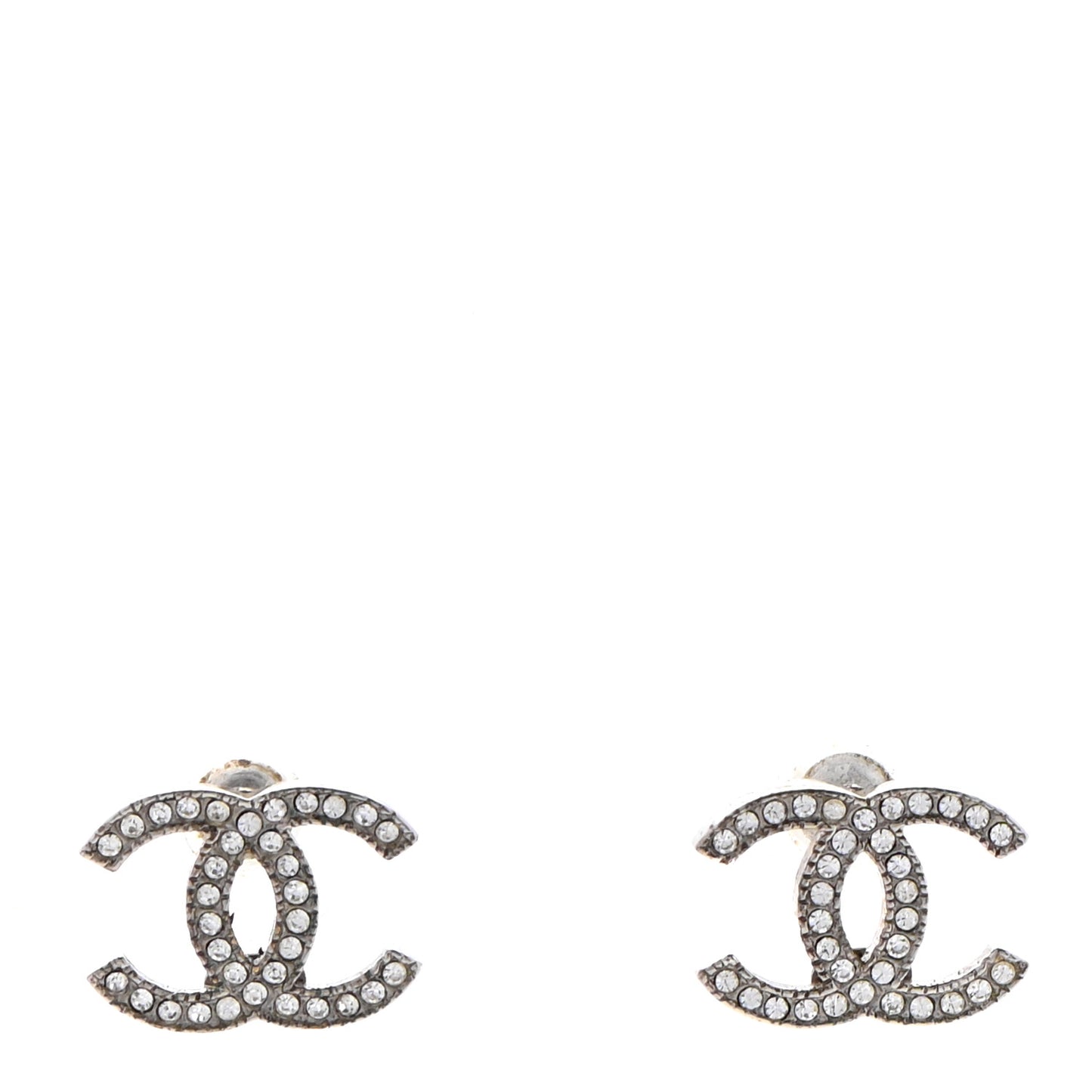 Crystal CC Earrings Silver