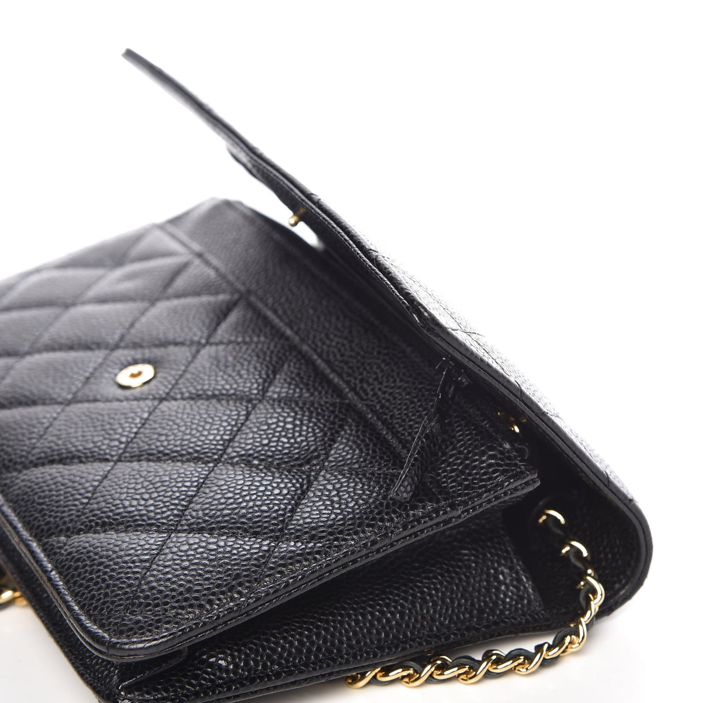 Caviar Quilted Wallet On Chain WOC Black