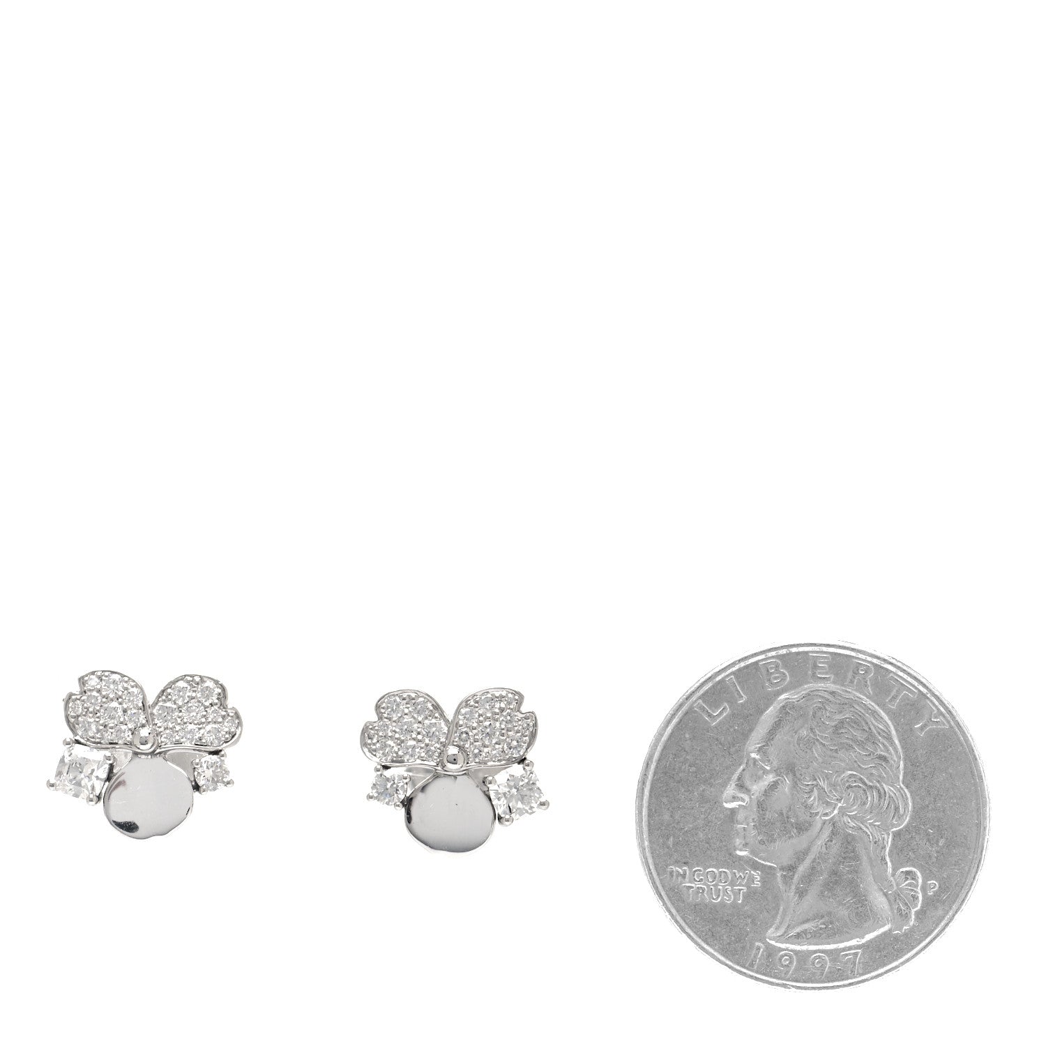 Tiffany Platinum Diamond Paper Flowers Cluster Earrings 2 of 3