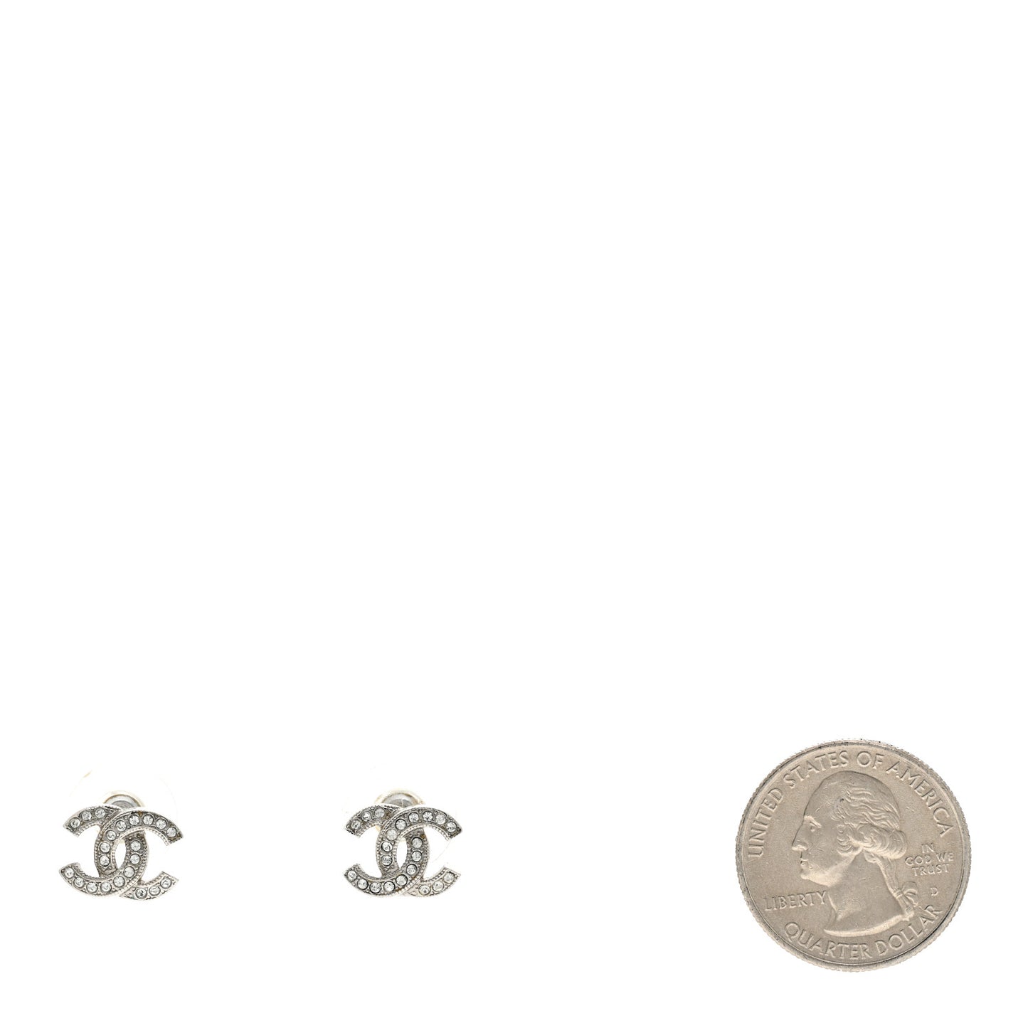 Crystal CC Earrings Silver