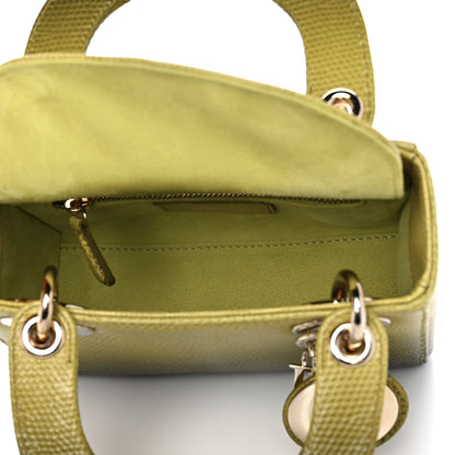 Christian Dior Lizard Gradient Mini Lady Dior Yellow Dark Green 5 of 12