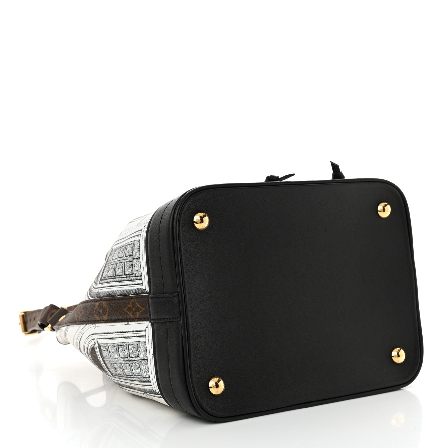 Louis Vuitton X FORNASETTI Calfskin Architettura Noe MM Black White 4 of 9