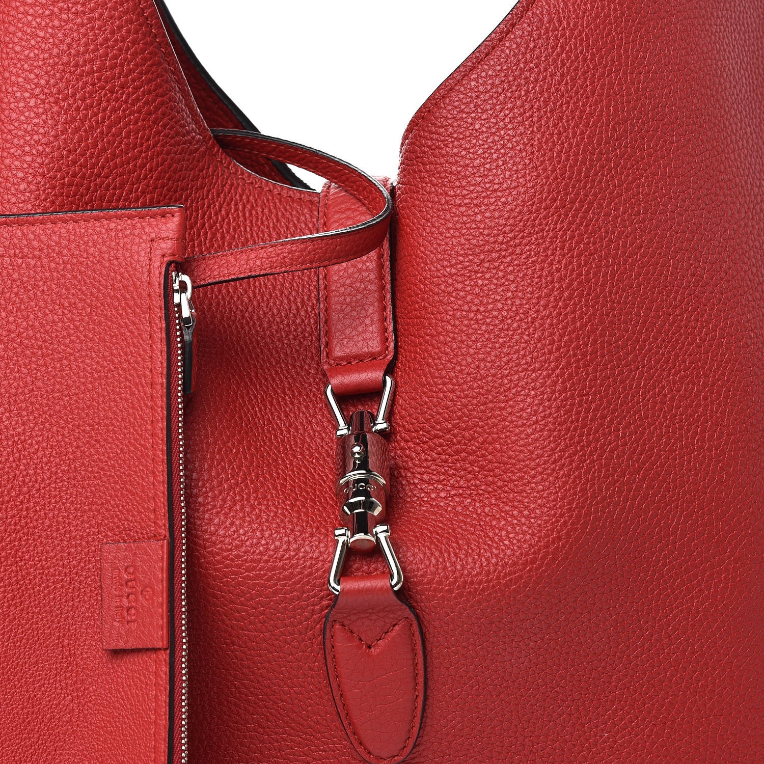 Gucci Soft Grained Calfskin Large Jackie Hobo Hibiscus Red 12 of 12