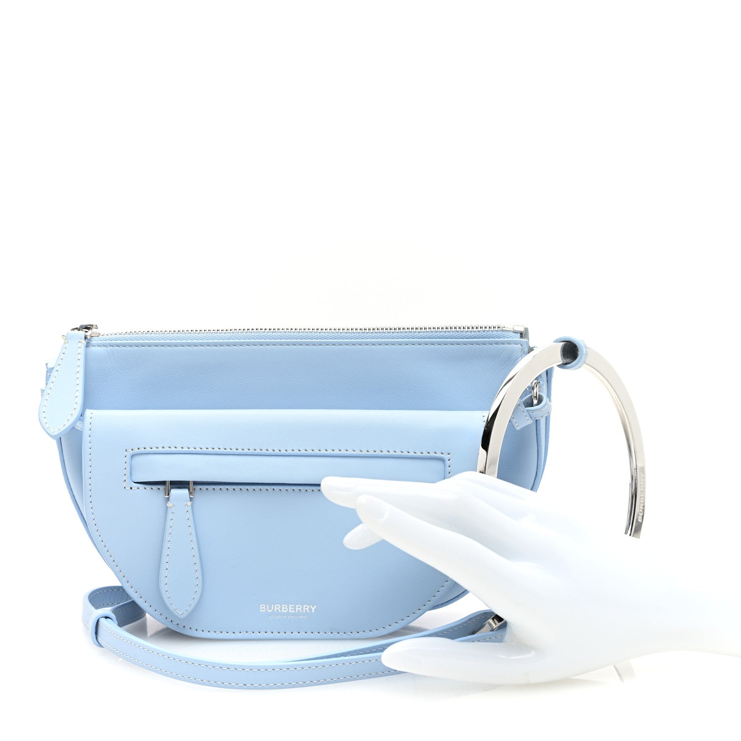 Burberry Smooth Calfskin Mini Double Olympia Pale Blue 2 of 8