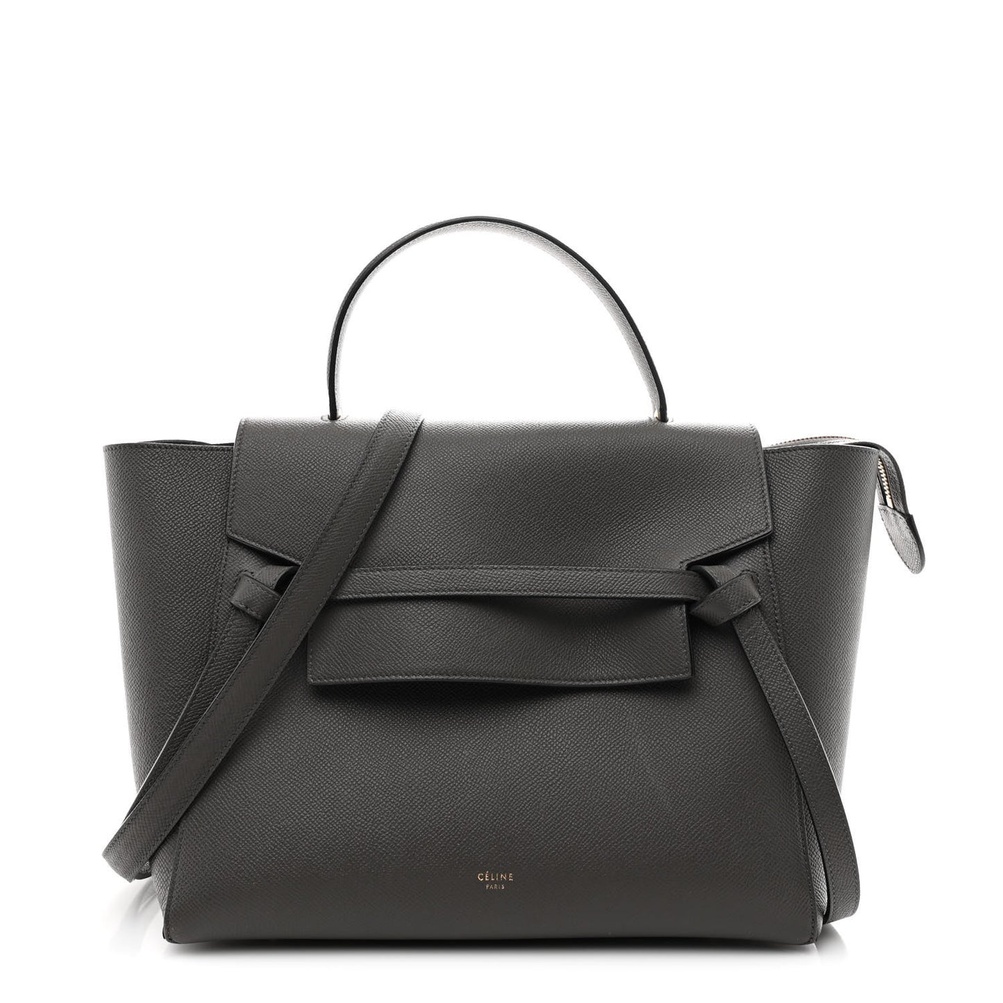 Grained Calfskin Mini Belt Bag Grey