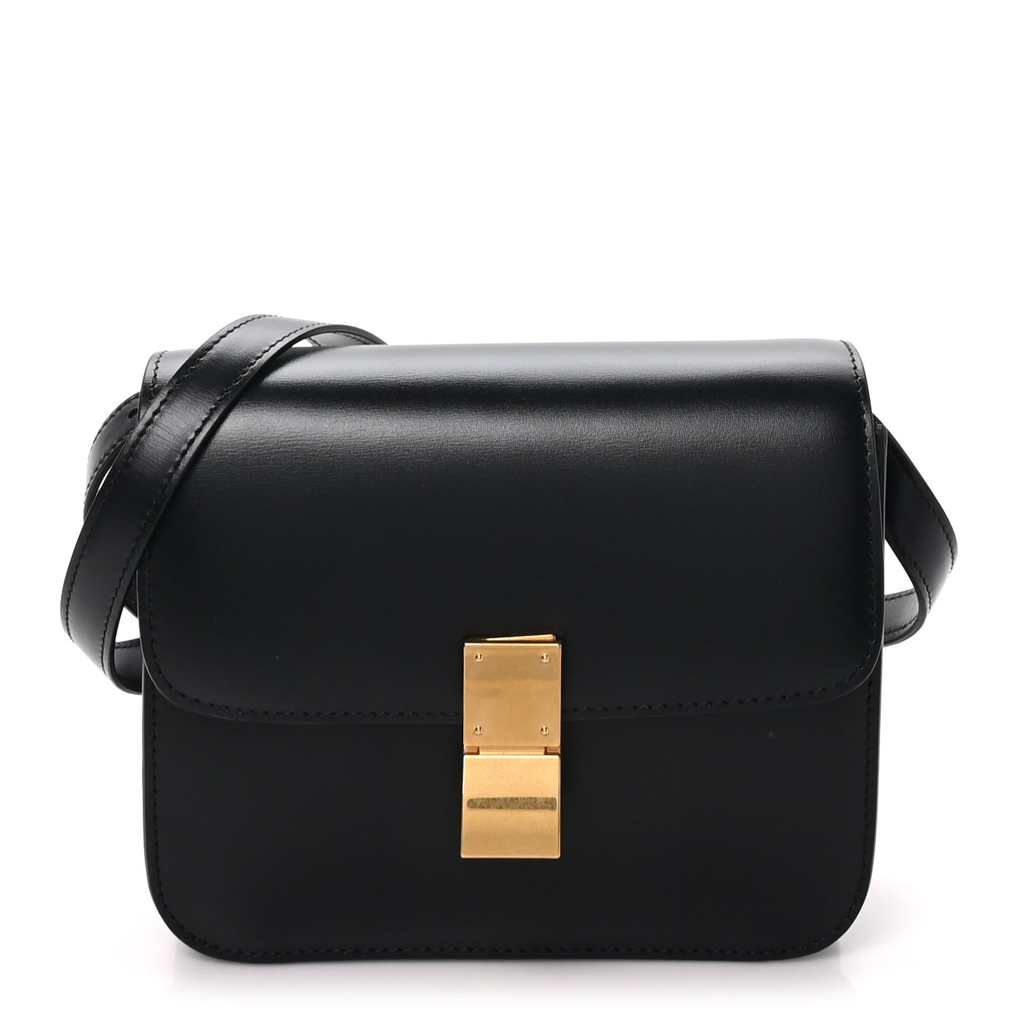 Box Calfskin Teen Classic Box Flap Bag Black
