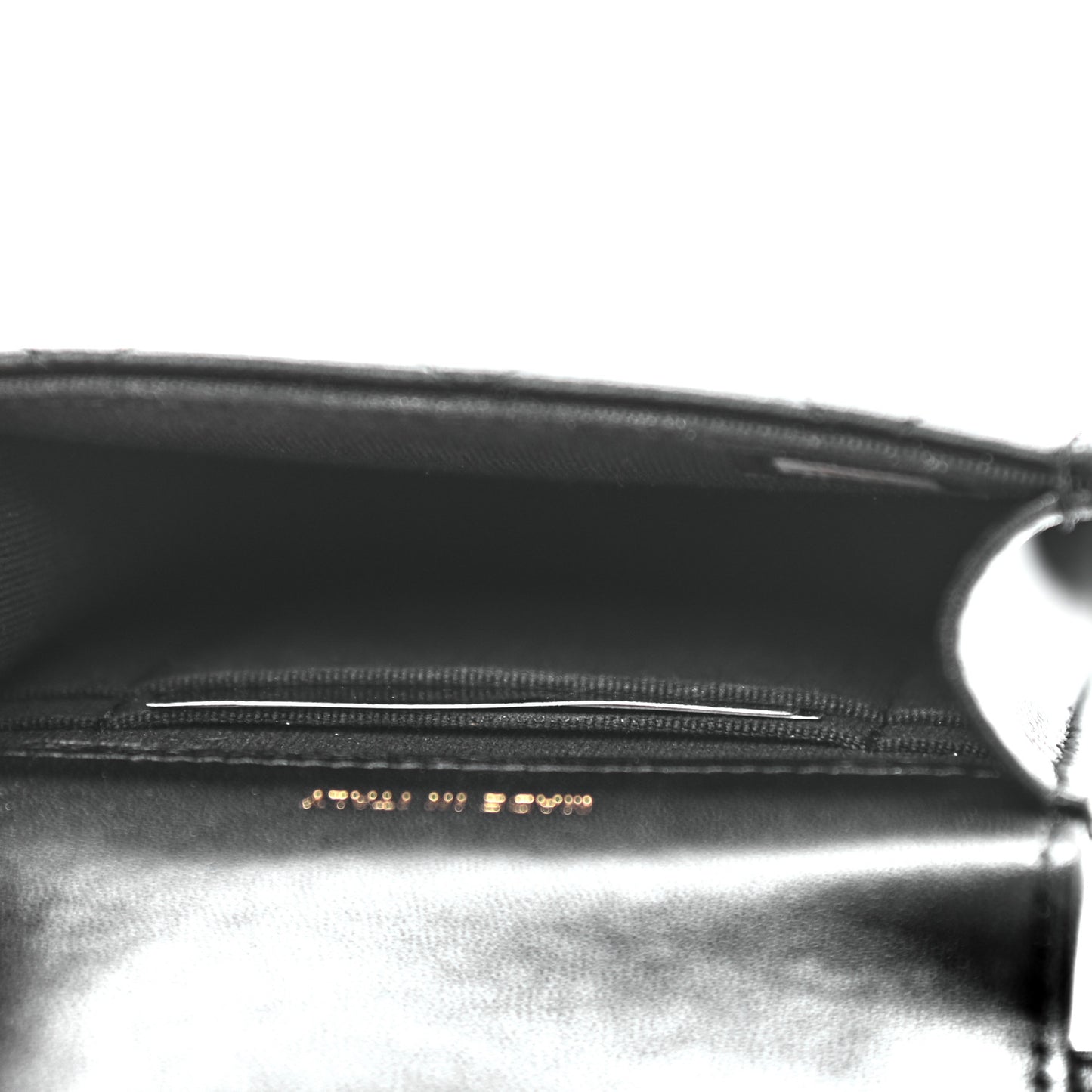 Lambskin Quilted Pearl Phone Holder With Chain Black