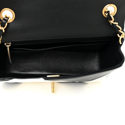 Chanel Lambskin Geometric Patchwork Mini Flap Black White 5 of 17
