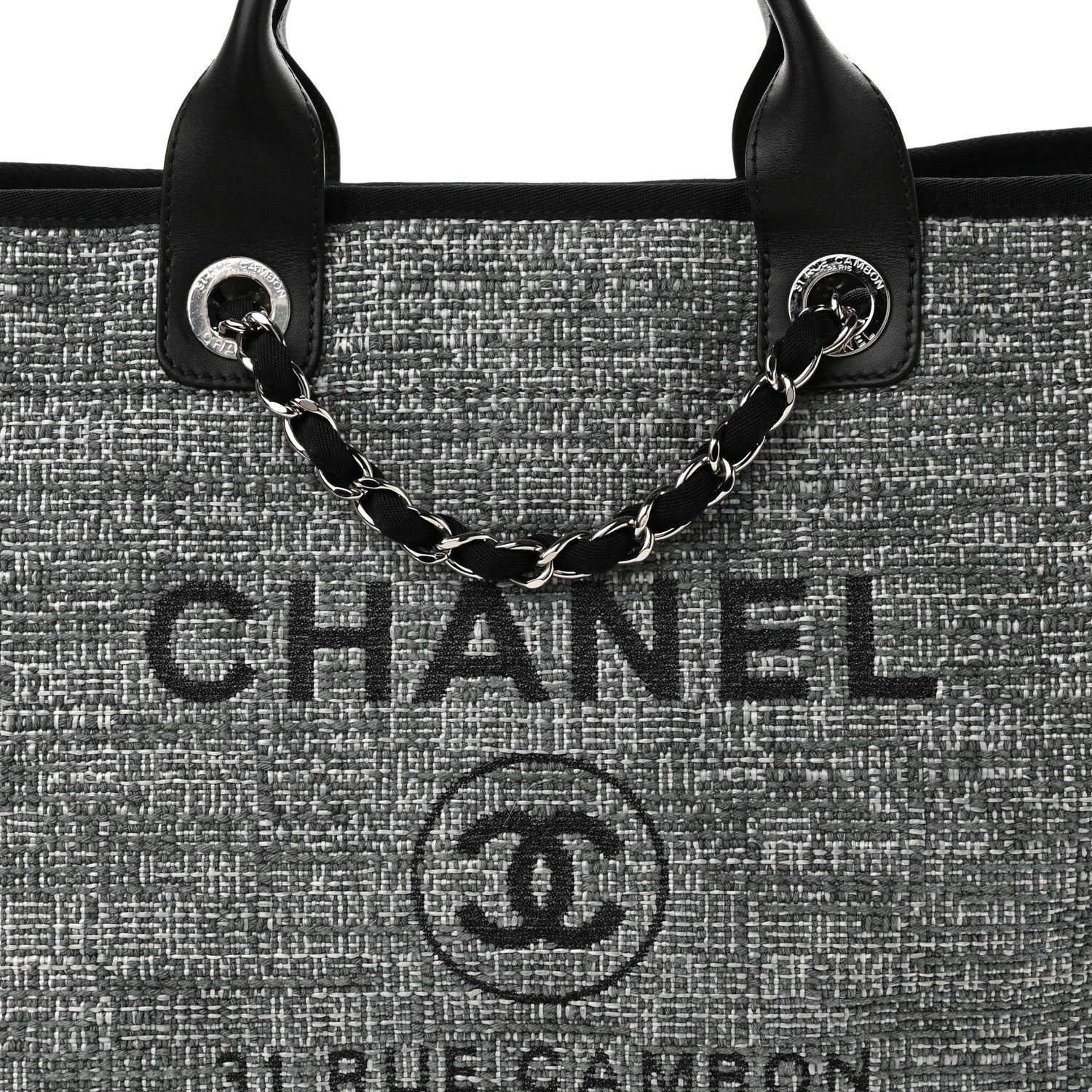 Chanel Canvas Medium Deauville Tote Charcoal 8 of 11