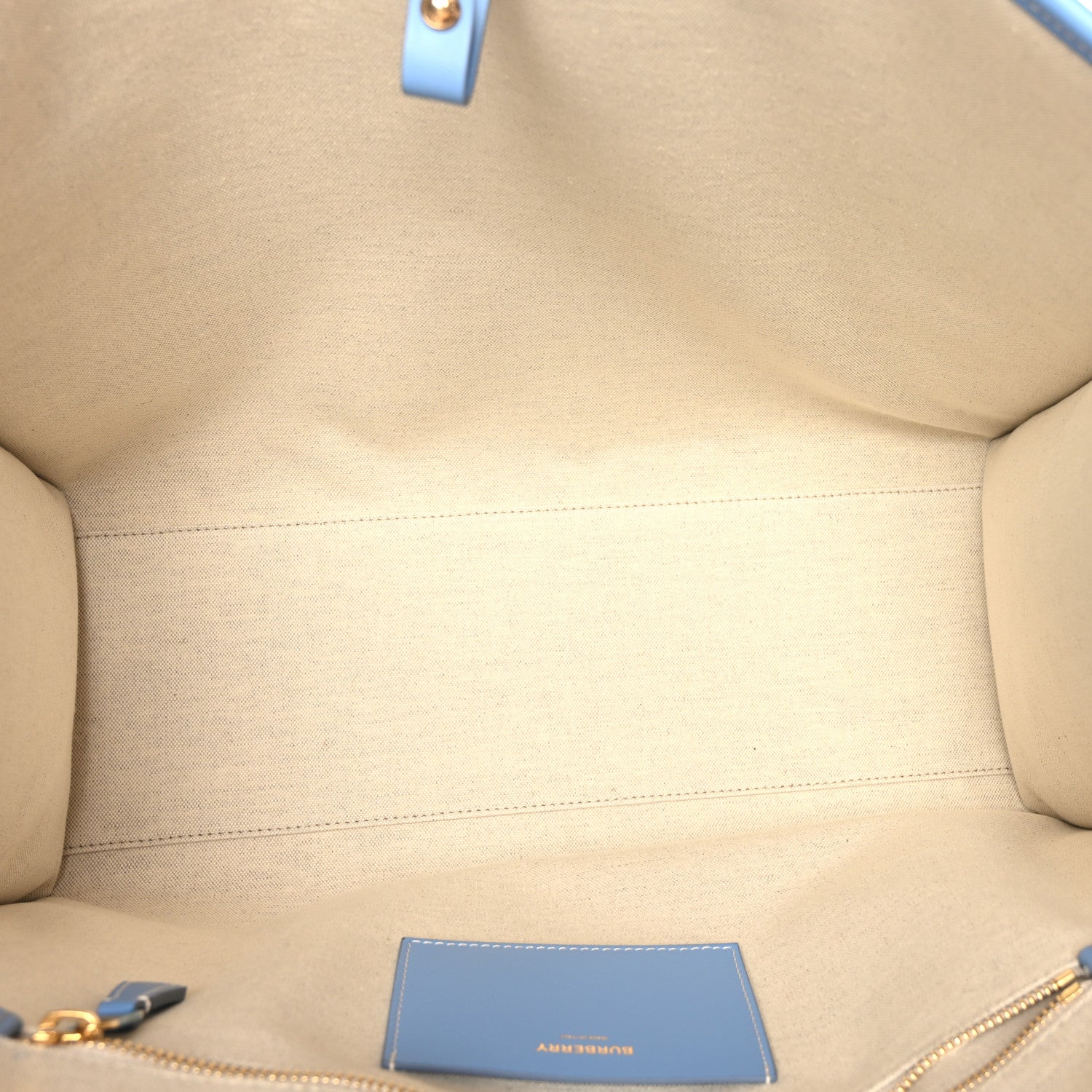 Burberry Raffia Calfskin Large Freya Tote Natural Cool Blue 5 of 8