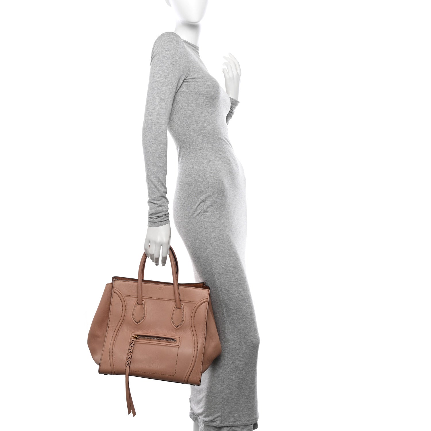 Celine Supple Calfskin Medium Phantom Luggage Flesh 2 of 12