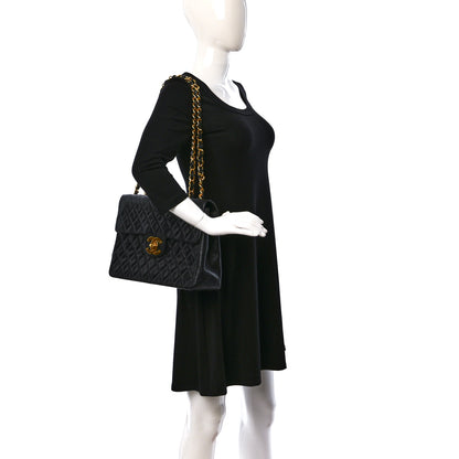 Chanel Lambskin Quilted XL Jumbo Single Flap Black 2 of 9