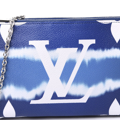 Louis Vuitton Monogram Giant Escale Double Zip Pochette Blue 6 of 8