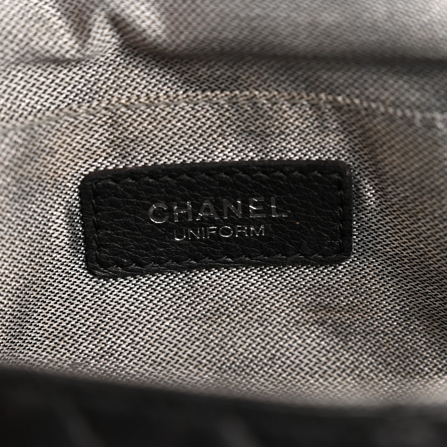Chanel Grained Calfskin Quilted CC Uniform Flap Belt Bag Black 6 of 15