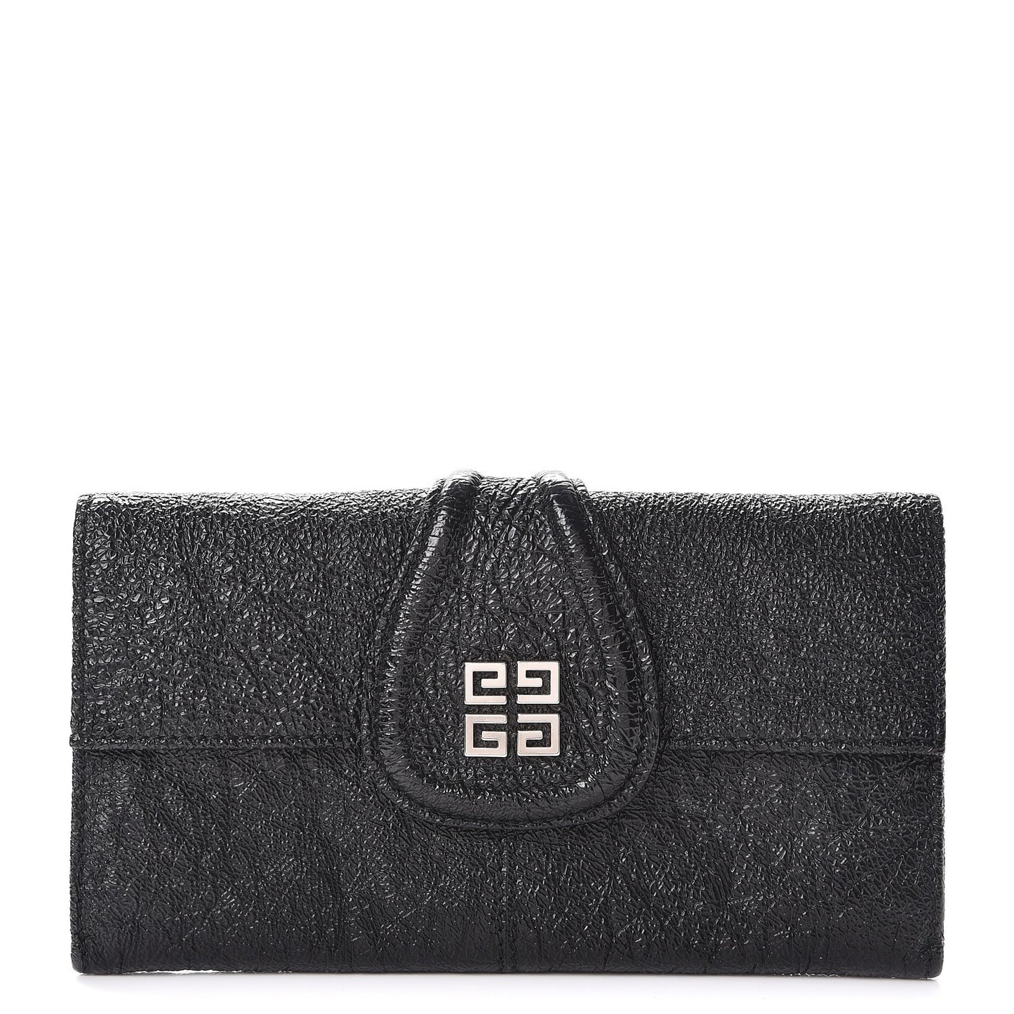Glazed Pebbled Calfskin Nightingale Wallet Black
