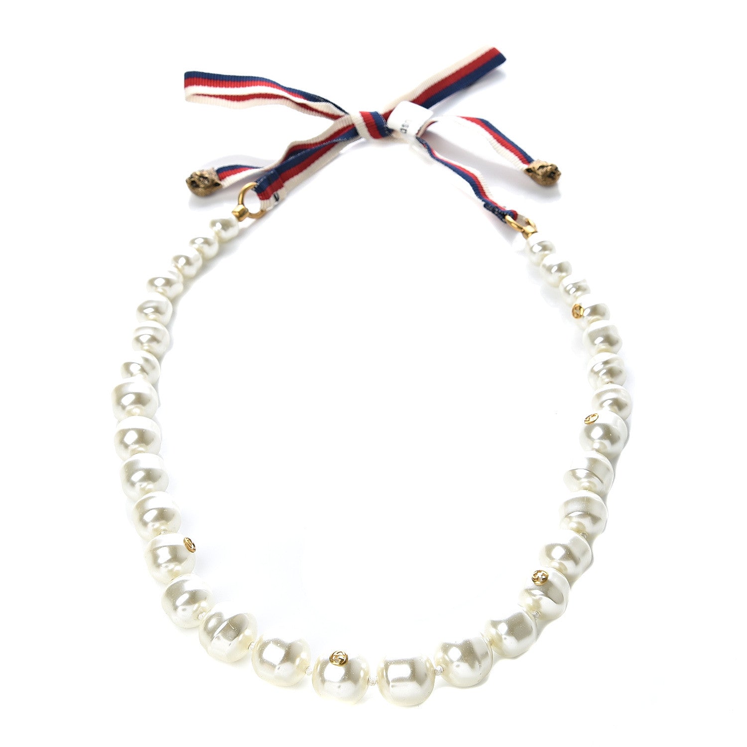 Gucci Pearl Bead GG Sylvie Necklace 1 of 3
