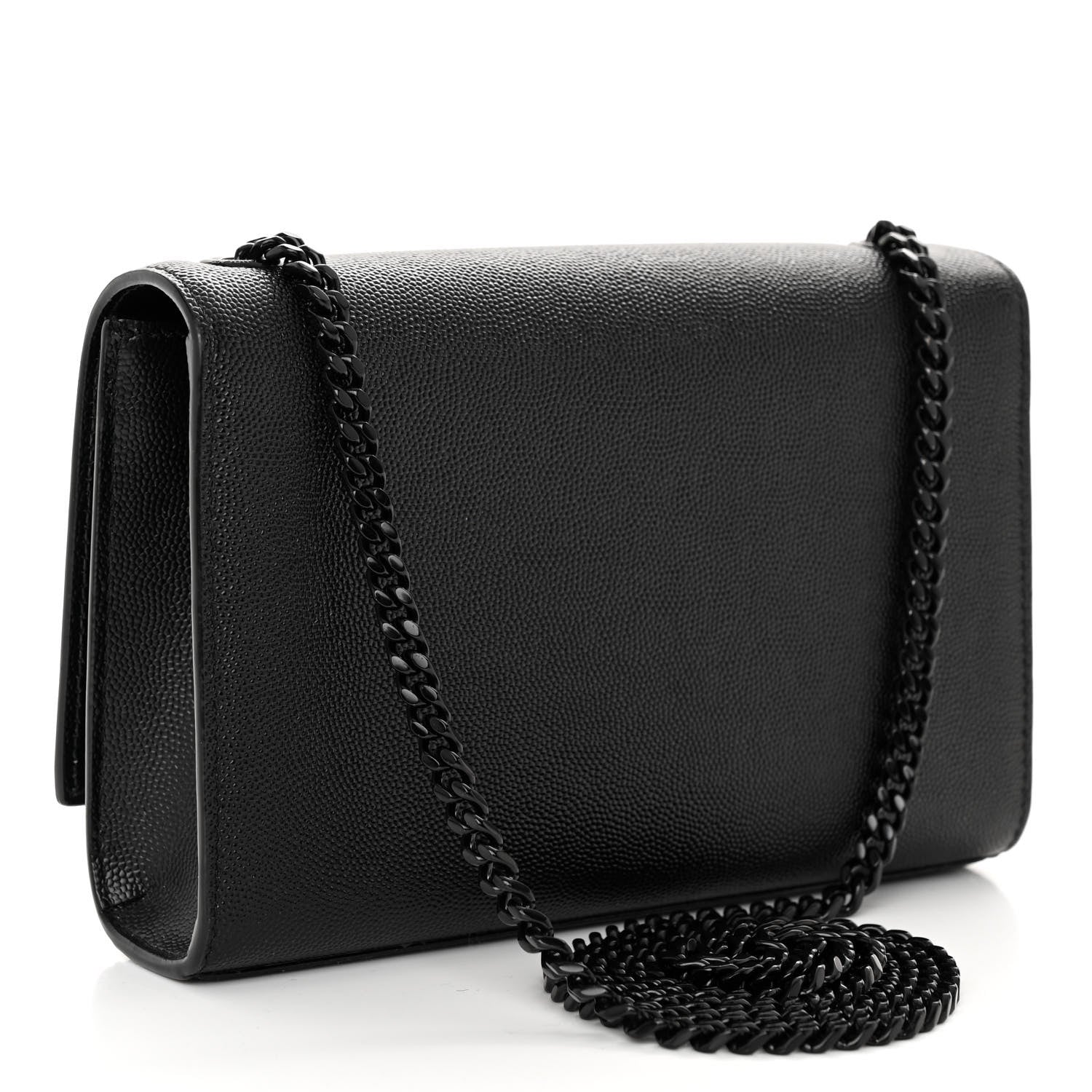 Saint Laurent Grain De Poudre Small Monogram Monochrome Kate Satchel Black 3 of 9