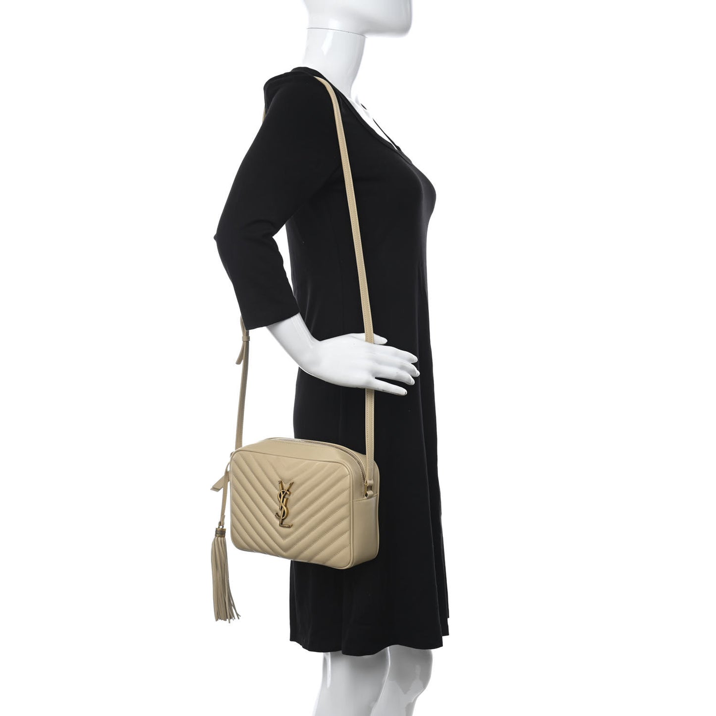 Calfskin Matelasse Monogram Lou Camera Bag Ivory Natural