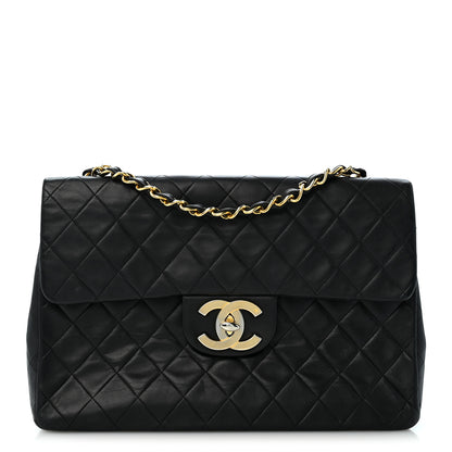 Chanel Lambskin Quilted XL Jumbo Single Flap Black 1 of 14