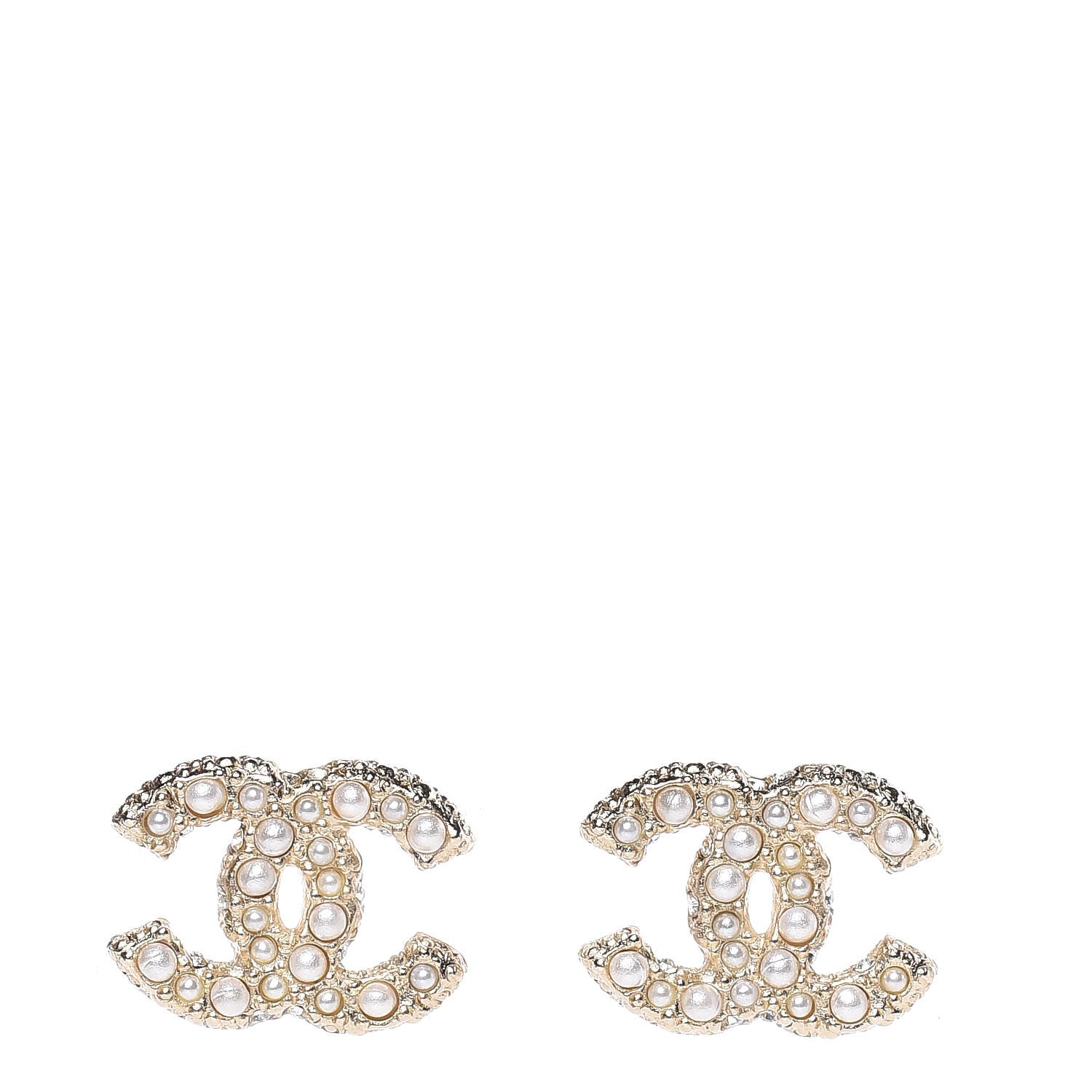 Chanel Pearl CC Earrings Light Gold 1 of 5