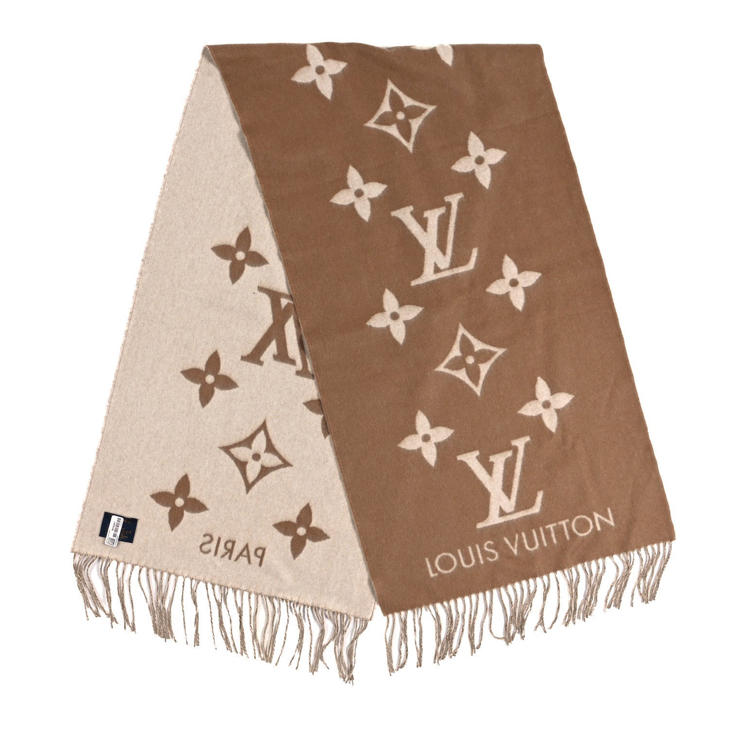Louis Vuitton Cashmere Monogram Reykjavik Scarf Sable 2 of 3