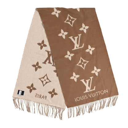 Louis Vuitton Cashmere Monogram Reykjavik Scarf Sable 2 of 3