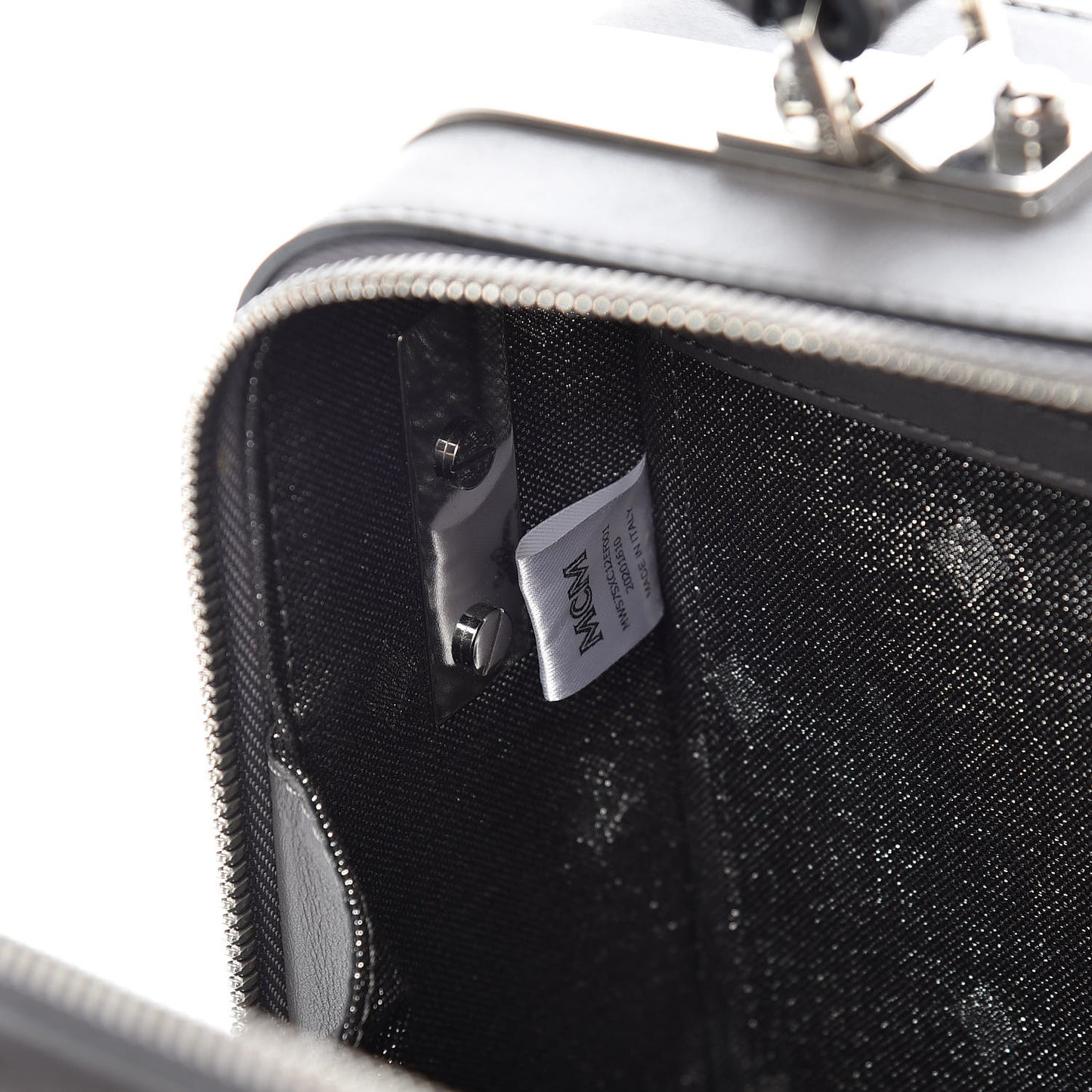 Calfskin Top Handle Bag Mono Grey