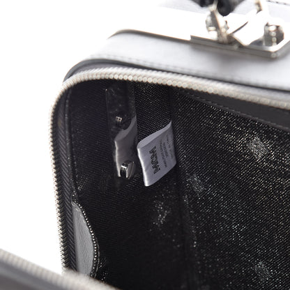 MCM Calfskin Top Handle Bag Mono Grey 7 of 10