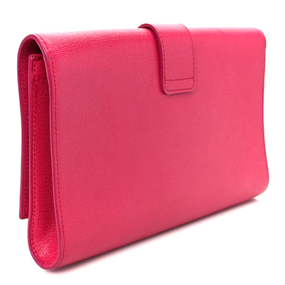 Saint Laurent Textured Calfskin Y Ligne Clutch Fuchsia 5 of 14