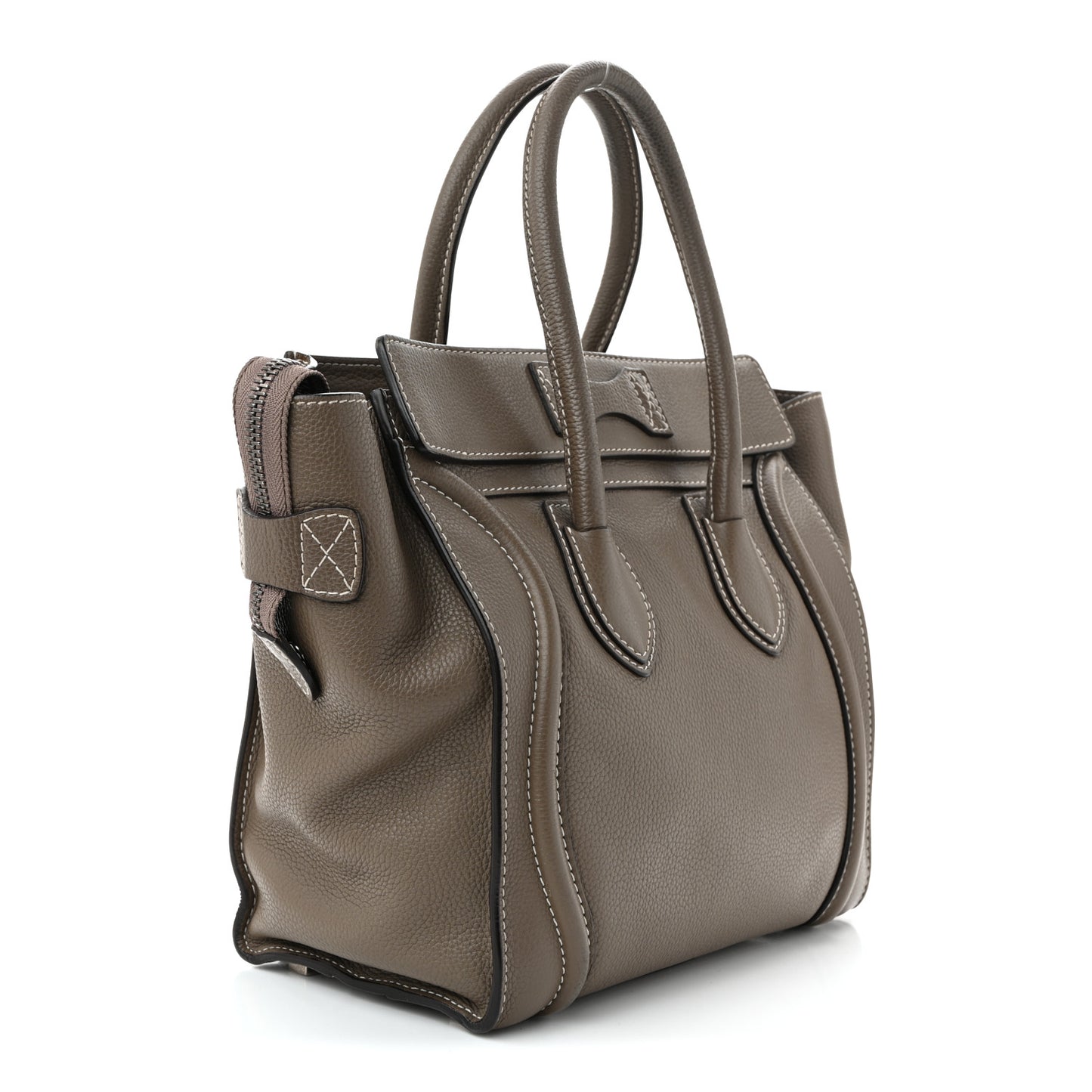 Drummed Calfskin Micro Luggage Souris