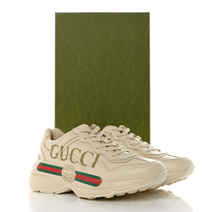 Gucci Calfskin Logo Womens Rhyton Sneakers 38 Ivory 9 of 9
