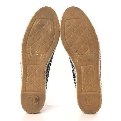 Chanel Tweed CC Espadrilles 39 White Black Navy 5 of 8