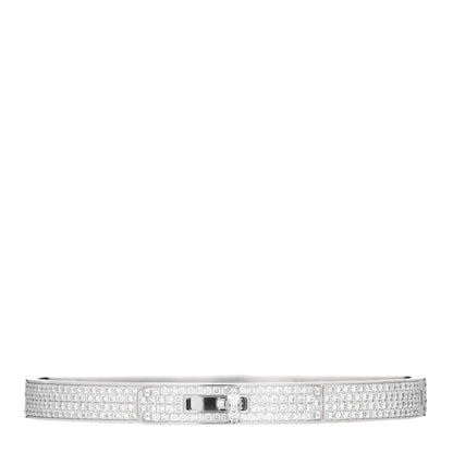 Hermes 18K White Gold Diamond Kelly Full Pave Bracelet SH 1 of 5