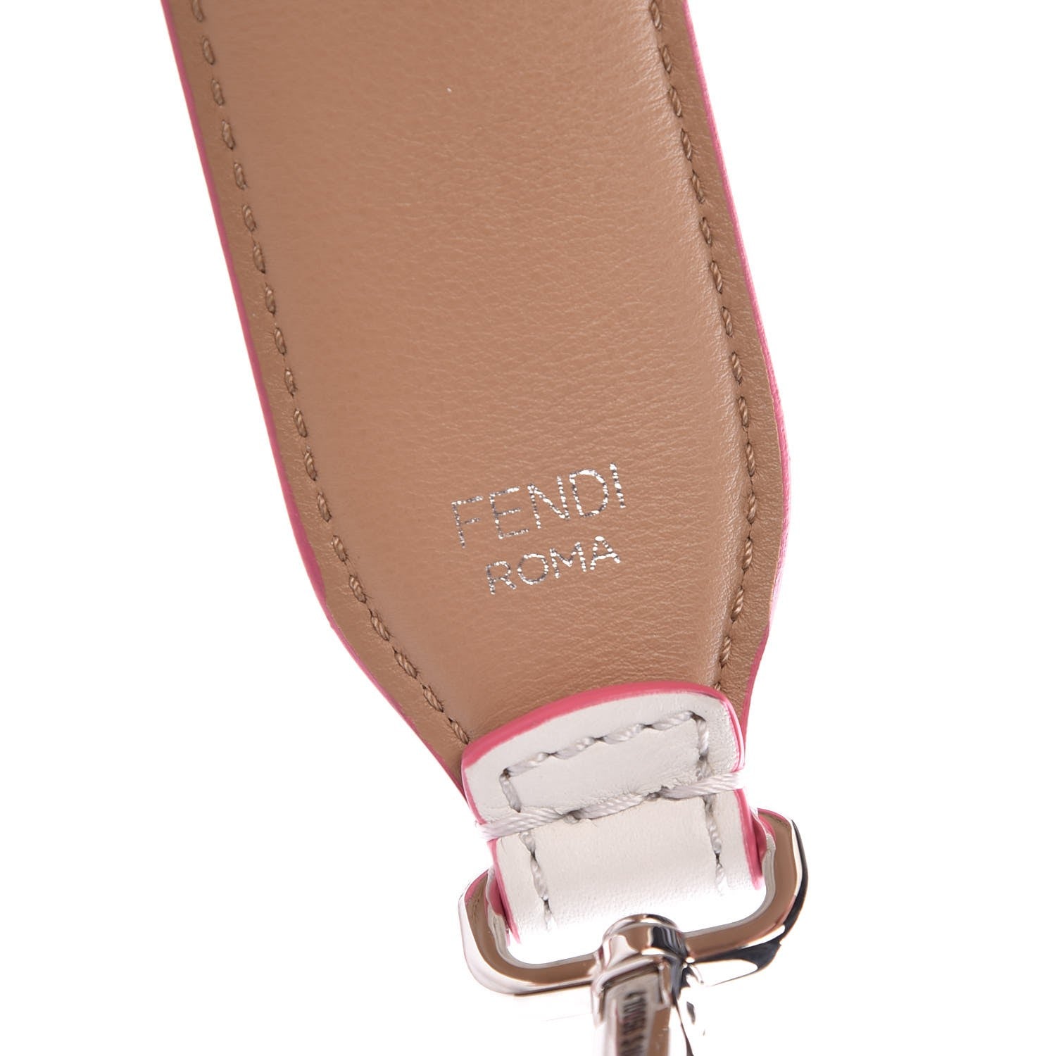 Fendi Vitello Dolce Plexiglass Bi-Color Studded Strap You White Ice Cuoio Multicolor 4 of 5