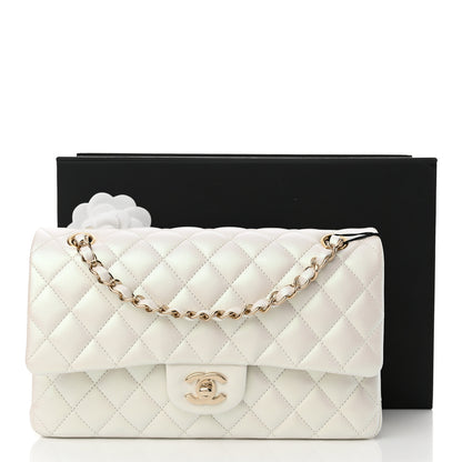 Chanel Iridescent Calfskin Quilted Medium Double Flap White 13 of 13