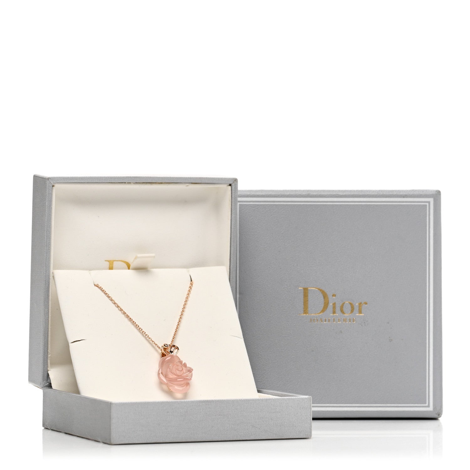 Christian Dior 18K Rose Gold Diamond Rose Quartz Pre Catelan