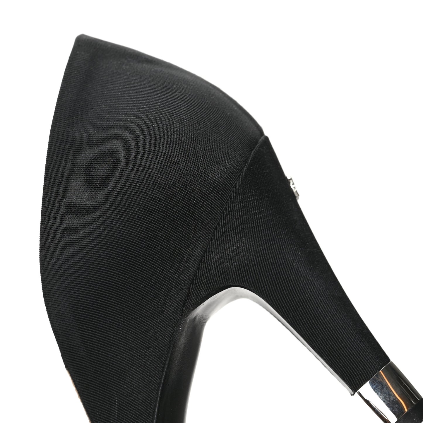 Satin Grosgrain Pearl Pumps 38.5 Black
