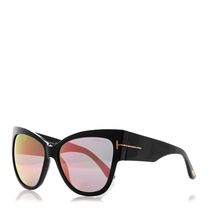 Tom Ford Acetate Anoushka Cat Eye Sunglasses TF371 Black 1 of 8