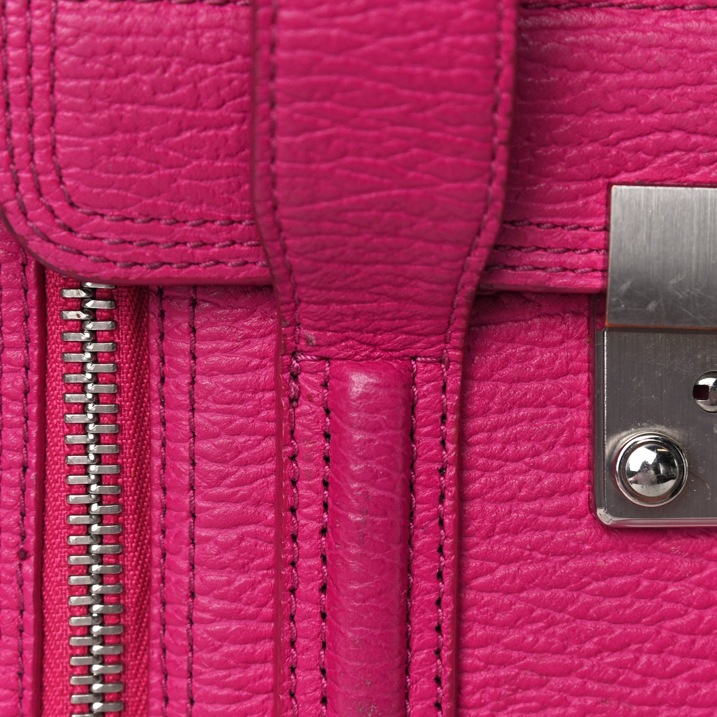 Textured Calfskin Mini Pashli Satchel Fuschia