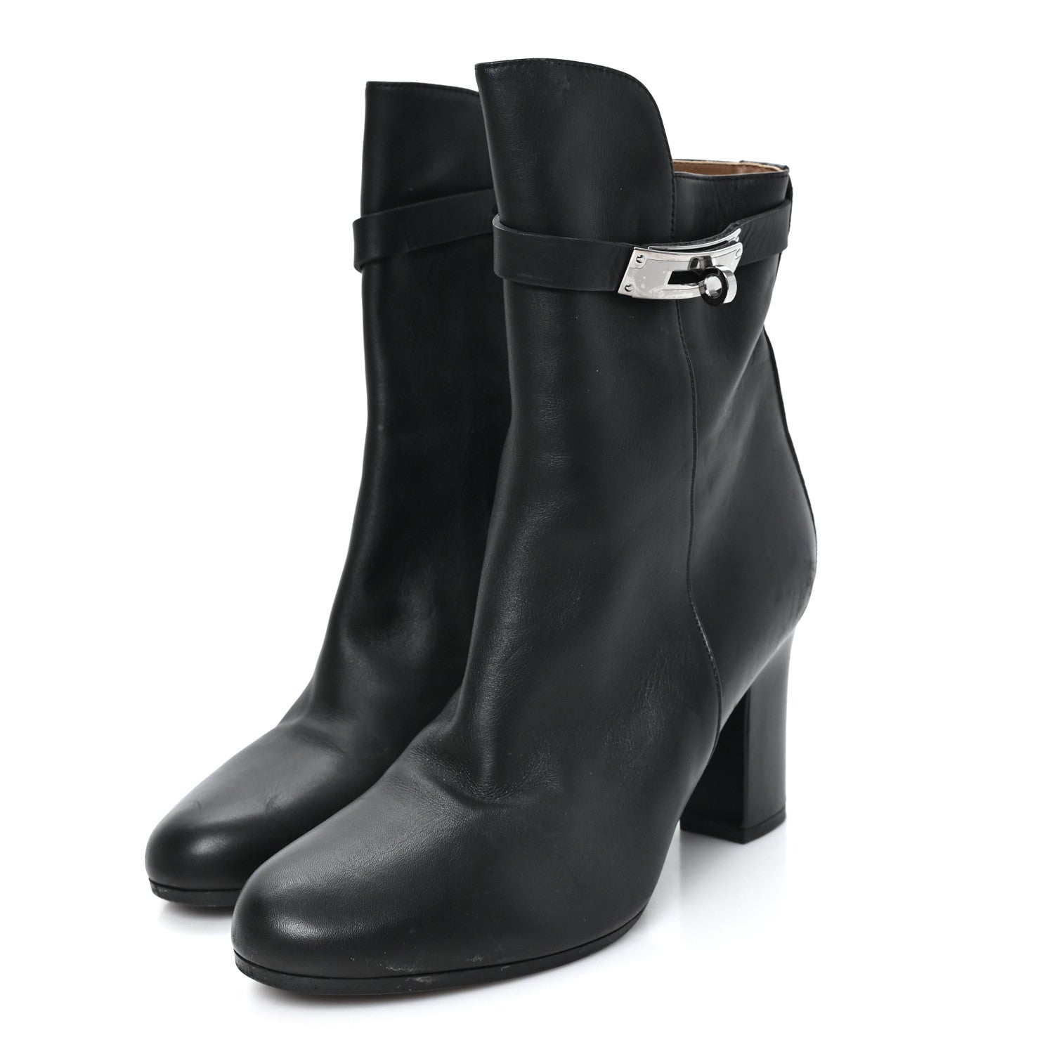 Hermes Calfskin Saint Germain Ankle Boots 37.5 Black 4 of 8