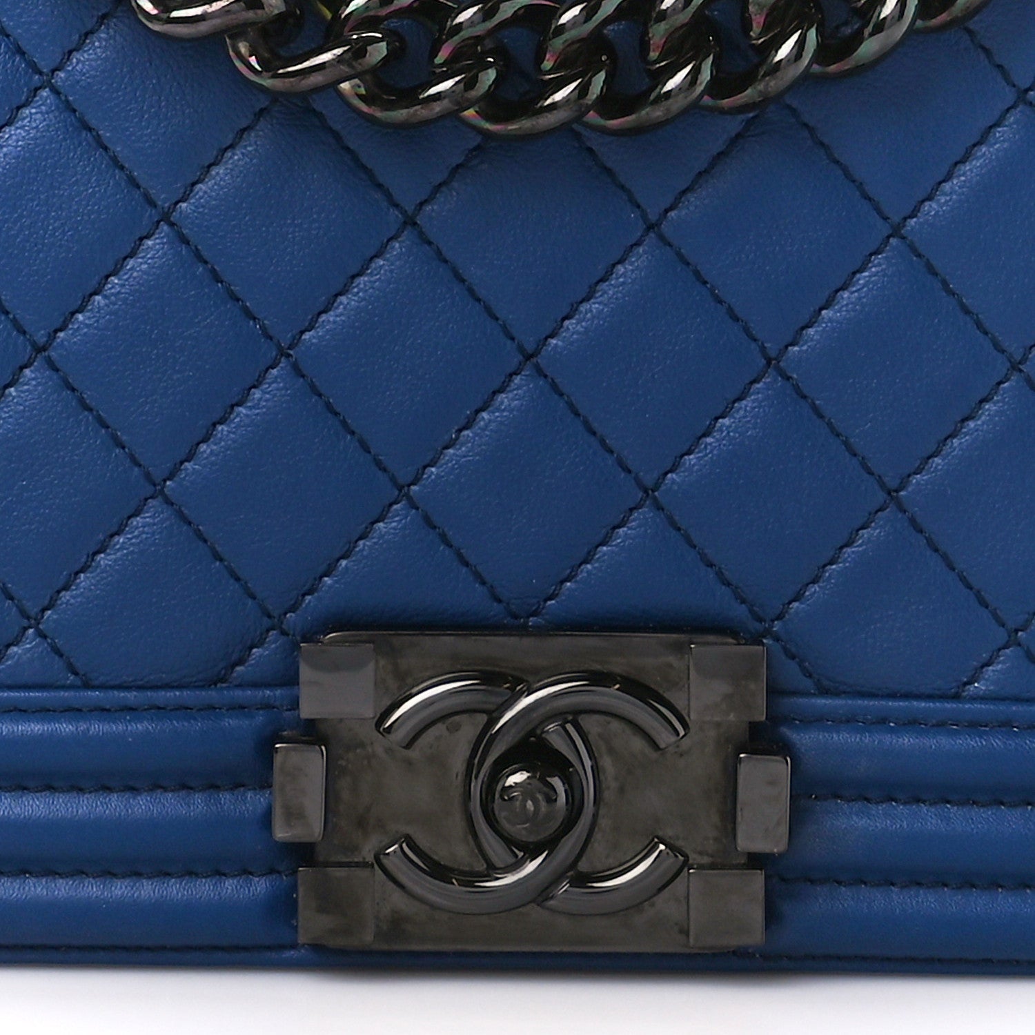 Chanel Calfskin Quilted New Medium Boy Flap Blue 8 of 12