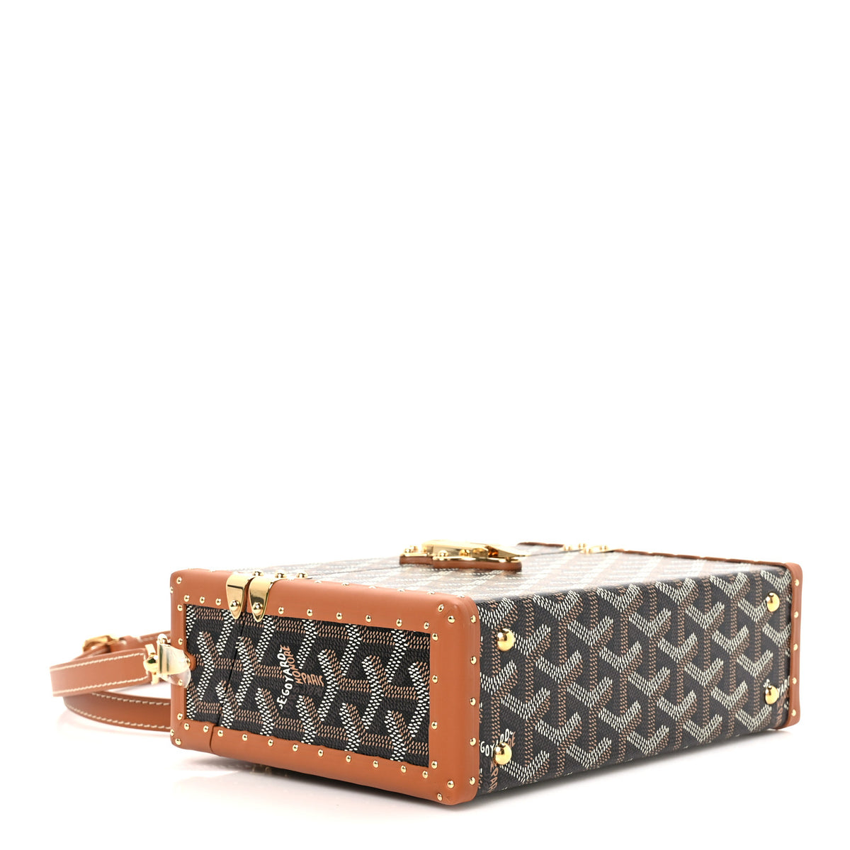 Goyardine Cassette Trunk Bag Black Gold