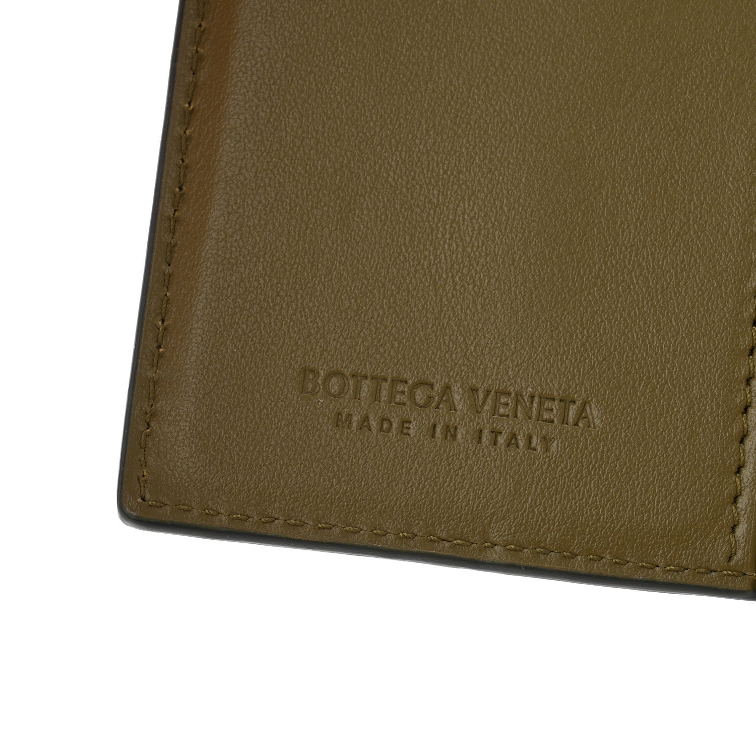 Bottega Veneta Nappa Maxi Intrecciato Bi-Fold Card Holder Kaki Olive Oil 6 of 8