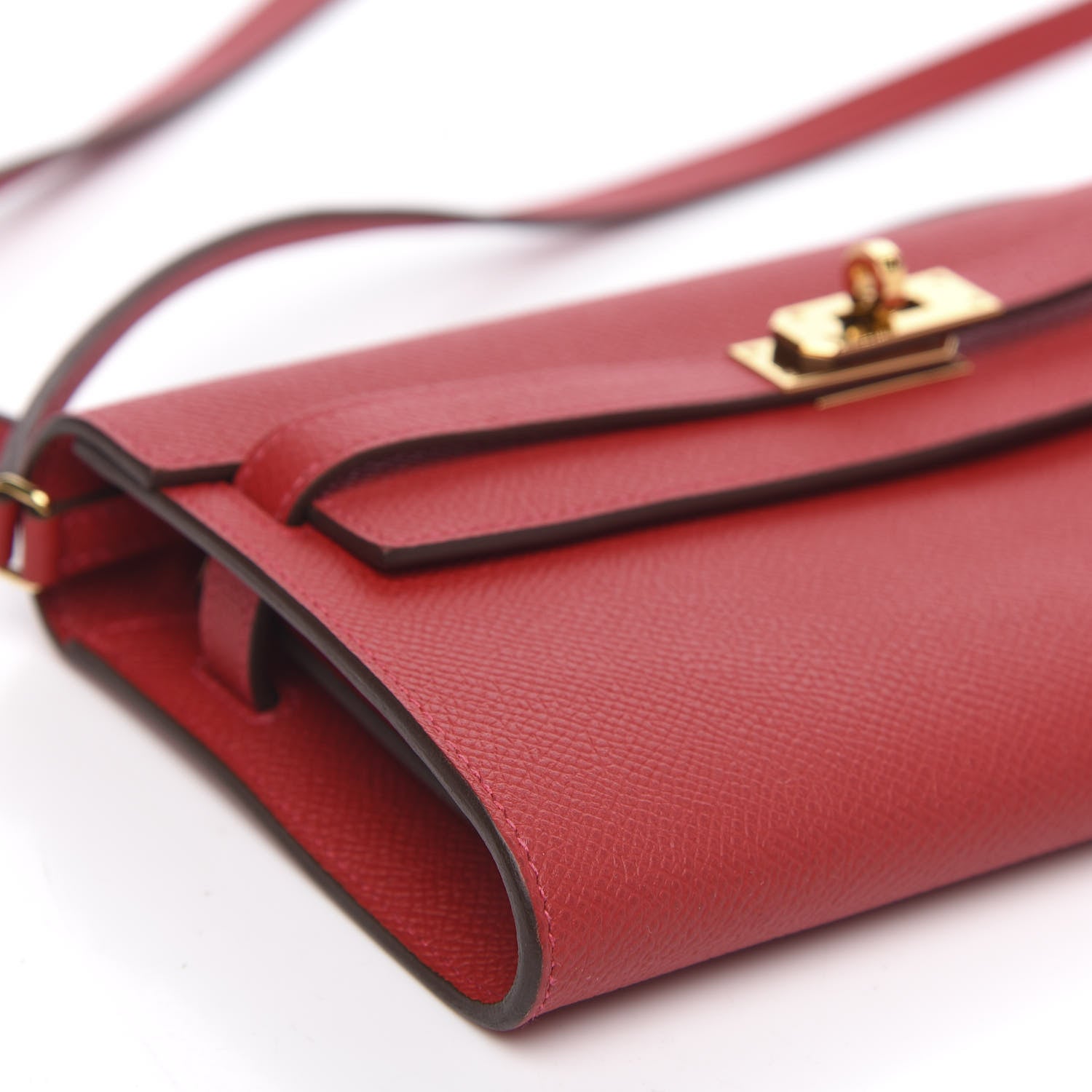 Hermes Epsom Kelly Wallet To Go Rouge Casaque 8 of 12