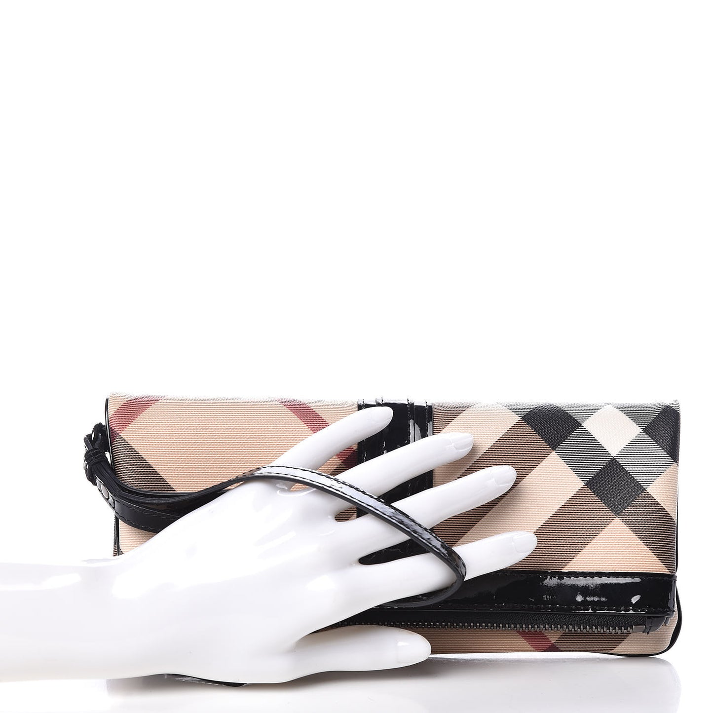 Nova Check Wristlet Pouch Black