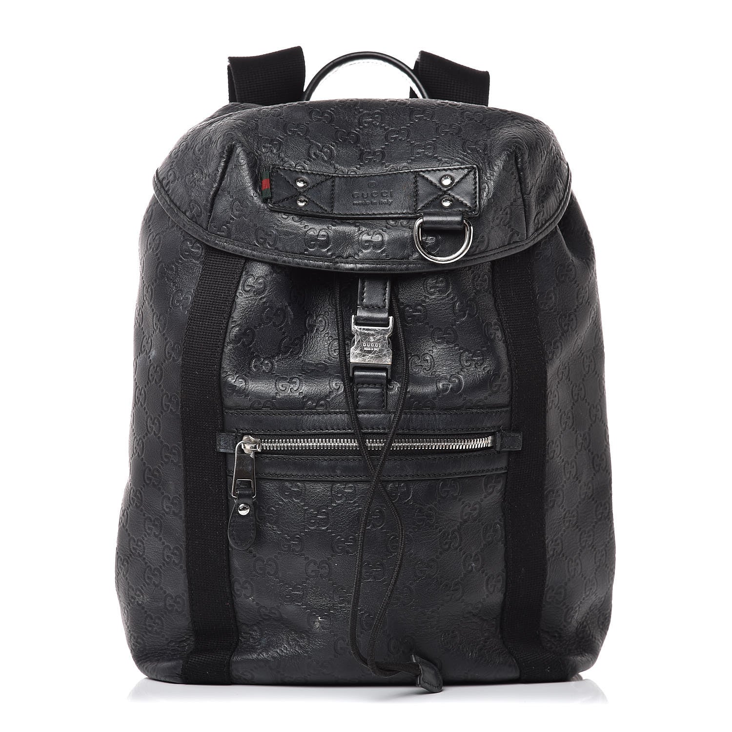 Gucci Guccissima Single Buckle Backpack Black 1 of 21
